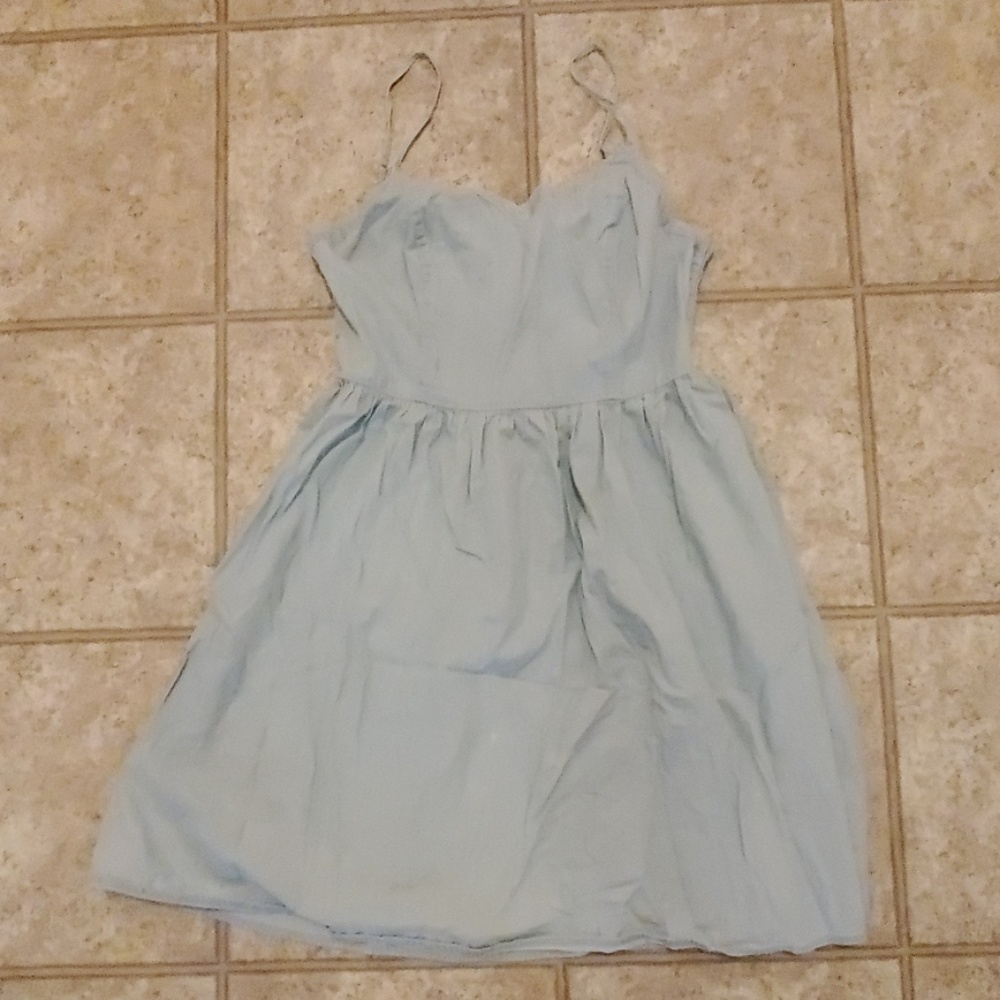 Chambray spaghetti tank dress